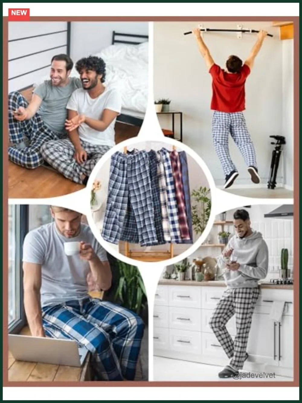 Men's Flannel Pajama Pants with Pockets and Drawstring